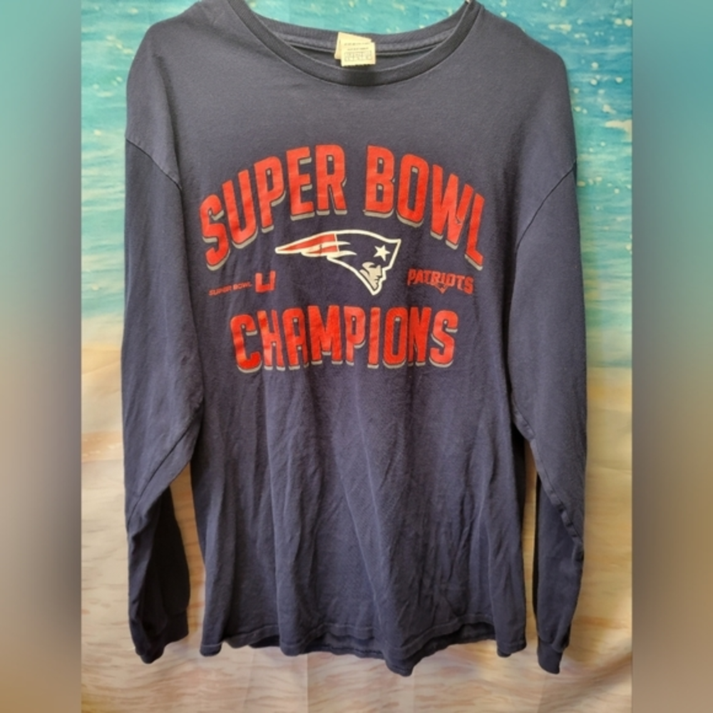 NFL Super Bowl LI Champion New England Patriots Long Sleeve Tshirt Size Large